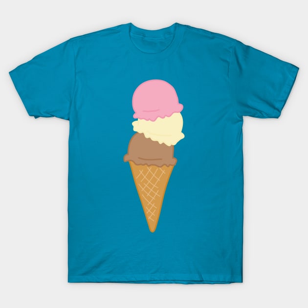 Triple Scoop Ice Cream Cone T-Shirt by Character Alley